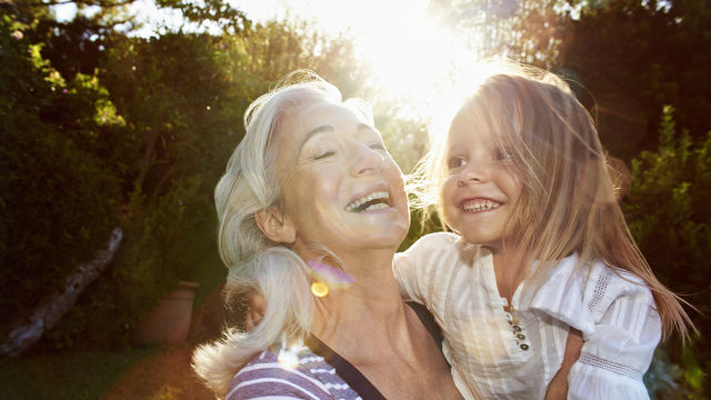 grandmother with her granddaughter