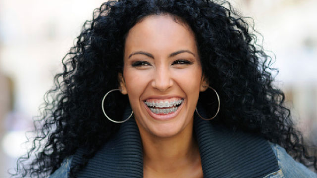 Happy girl with braces