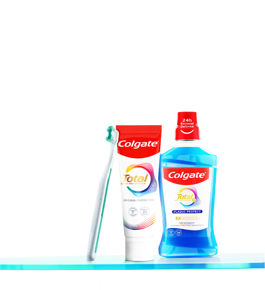 Colgate Total Toothpaste, Toothbrush and Mouthwash. Colgate Total Toothpaste, Toothbrush and Mouthwash.