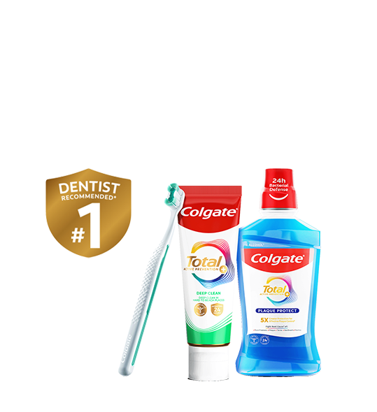 Colgate Total Toothpaste, Toothbrush and Mouthwash. Colgate Total Toothpaste, Toothbrush and Mouthwash.