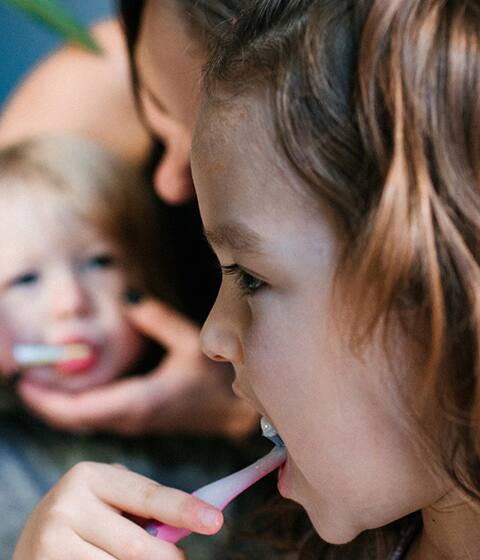 Little girl brushing her teeth Little girl brushing her teeth