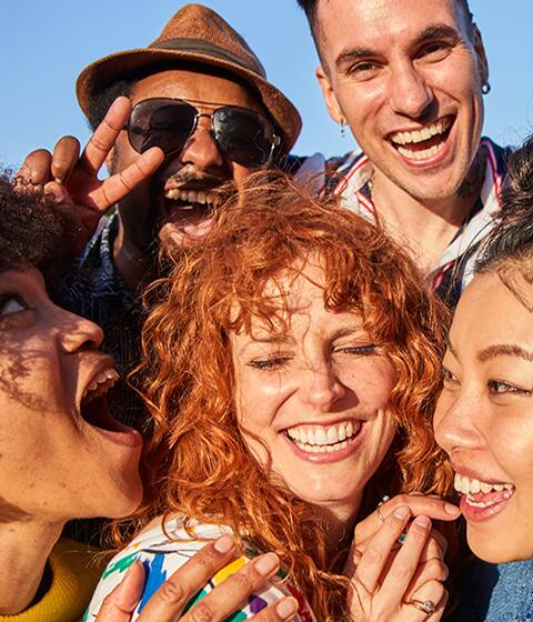 group of smiling people group of smiling people