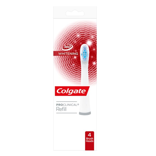 Colgate<sup>®</sup> ProClinical 360 Whitening Refill Brush Heads 4 Pack