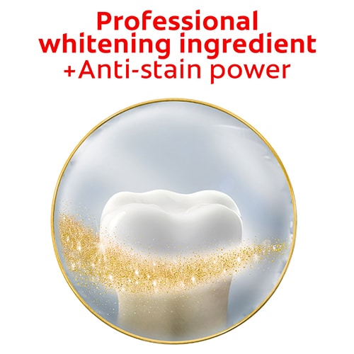 Professional whitening ingredient + Anti-stain power