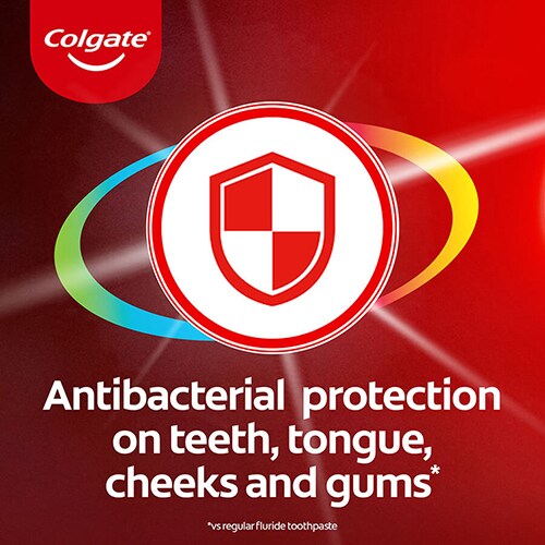 Antibacterial protection on teeth, tongue, cheeks and gums*