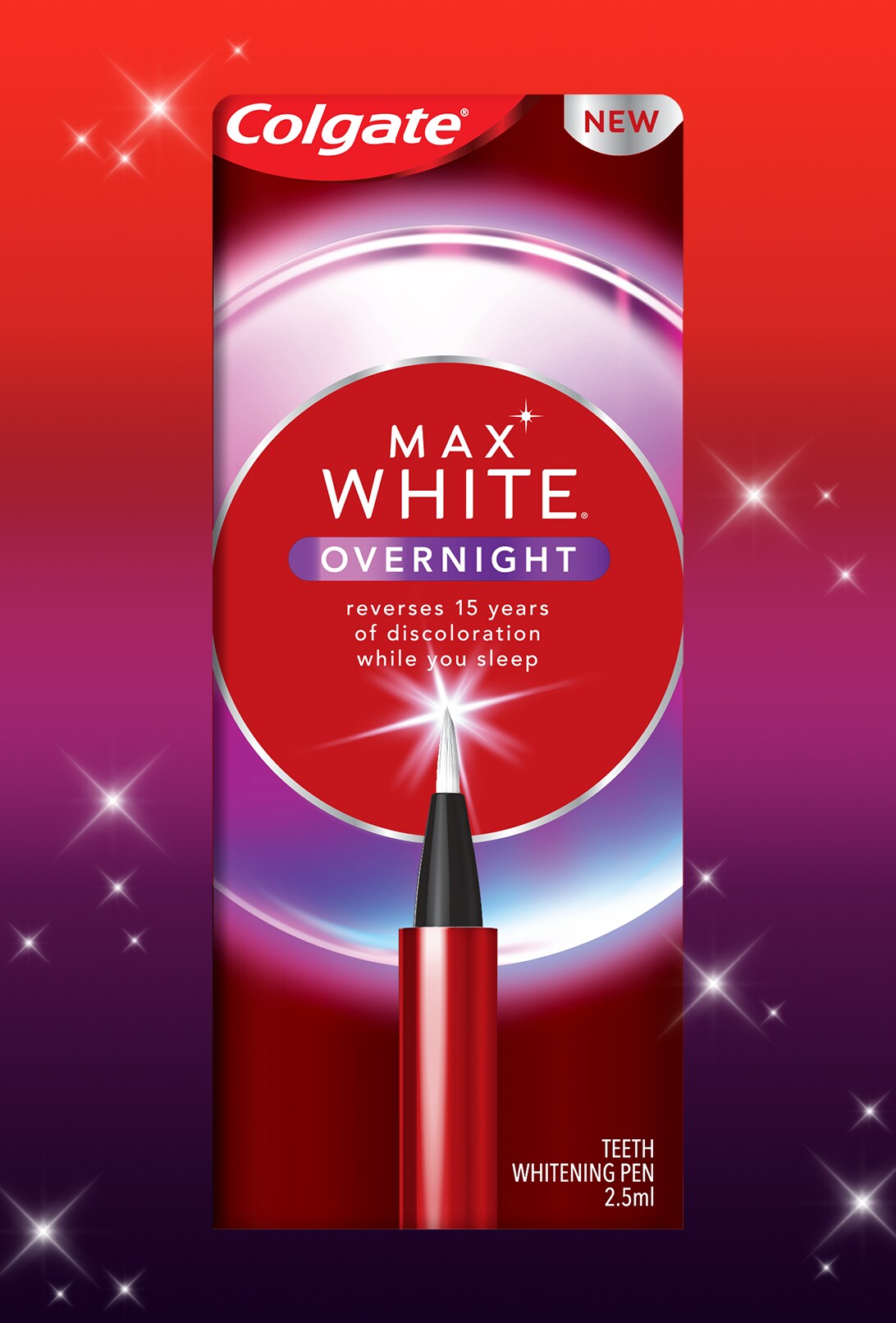 Colgate Max White Overnight valkaisukynän pakkaus